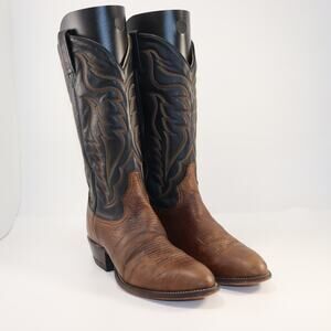 Tony Lama Brown Leather Western Cowboy Boots Men’s 9D